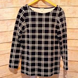 Talbott tunic top black white small